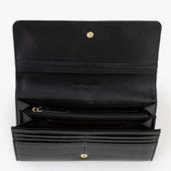 Valentino Opaline Re Portefeuille A Rabat Effet Croco Nero