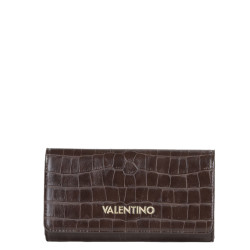 Valentino Opaline Re Portefeuille A Rabat Effet Croco Café