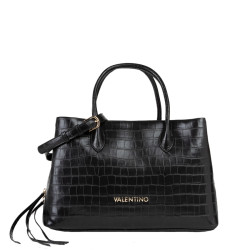 Valentino Opaline Re Sac Porté Main Effet Croco Nero