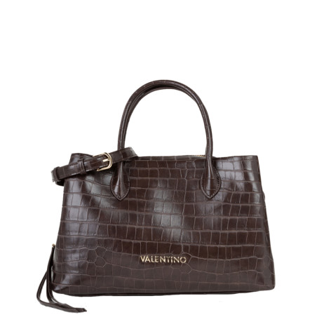 Valentino Opaline Re Sac Porté Main Effet Croco Café