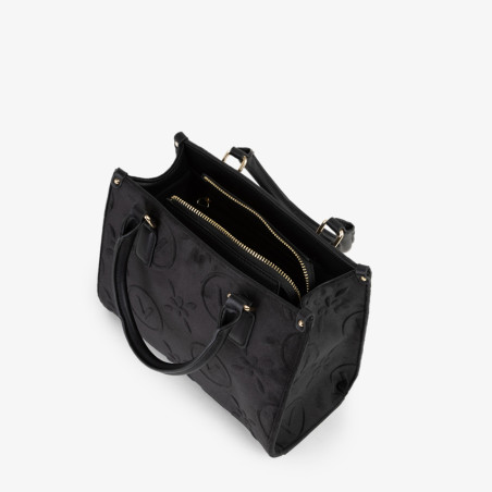 Valentino Samba Velvet Sac Porté Main A Logo Nero ouvert