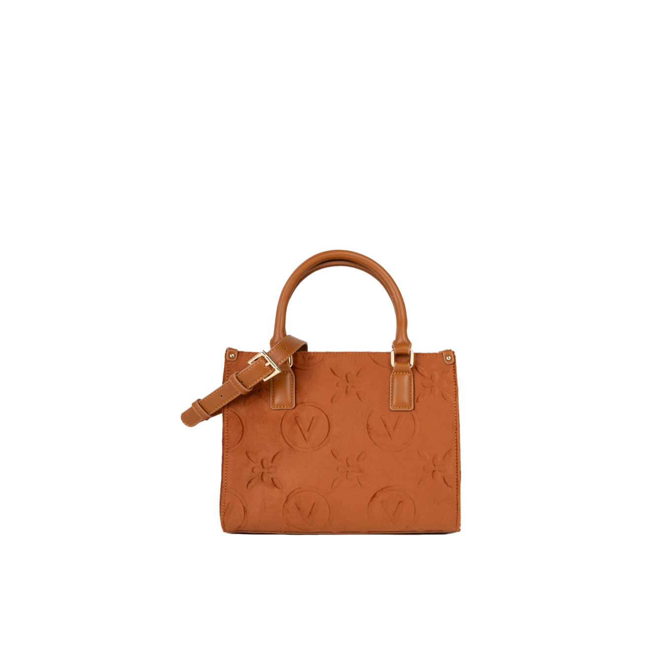 Valentino Samba Velvet Sac Porté Main A Logo Mattone
