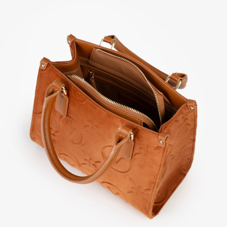 Valentino Samba Velvet Sac Porté Main A Logo Mattone ouvert