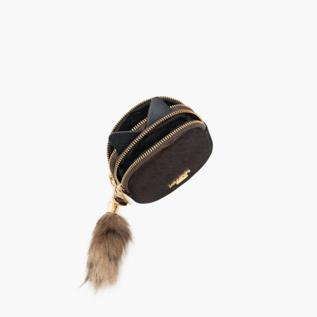 Lollipops Tyler Porte Monnaie Tete de Chat Marron ouvert