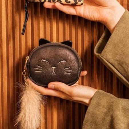 Lollipops Tyler Porte Monnaie Tete de Chat Marron