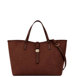 Chabrand By Chabrand Maya Grand Sac Shopping Effet Nubuck 13725 Marron