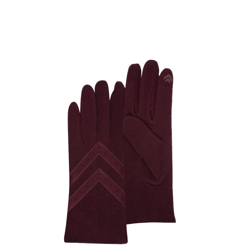 Isotoner Gants En Laine Taille Unique & Tactiles Bordeaux