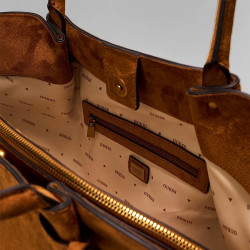 Guess Allegra Grand Sac Cabas Cognac ouvert