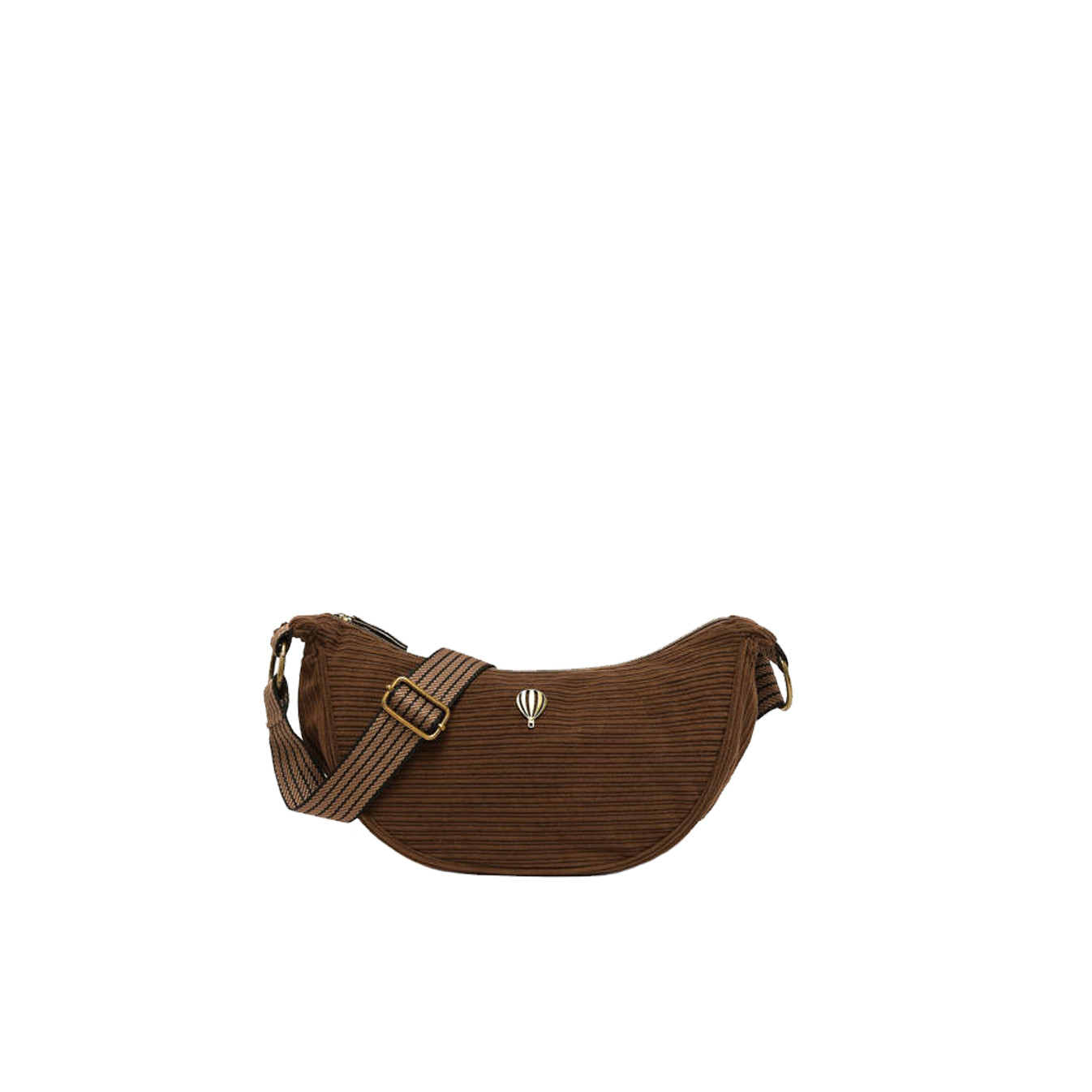 Le Voyage en Panier Velina Sac Banane Effet Velours Côtelé Cacao