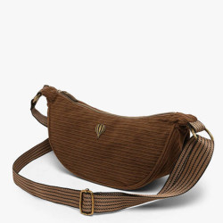 Le Voyage en Panier Velina Sac Banane Effet Velours Côtelé Cacao