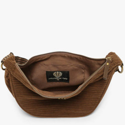 Le Voyage en Panier Velina Sac Banane Effet Velours Côtelé Cacao