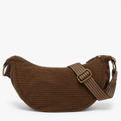 Le Voyage en Panier Velina Sac Banane Effet Velours Côtelé Cacao dos