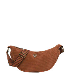 Le Voyage en Panier Velina Sac Banane Effet Velours Côtelé Cacao