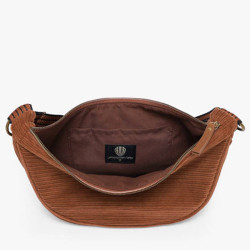 Le Voyage en Panier Velina Sac Banane Effet Velours Côtelé Cacao