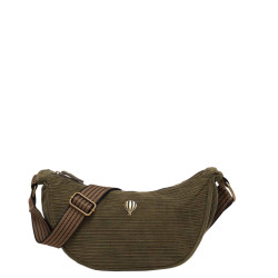 Le Voyage en Panier Velina Sac Banane Effet Velours Côtelé Kaki