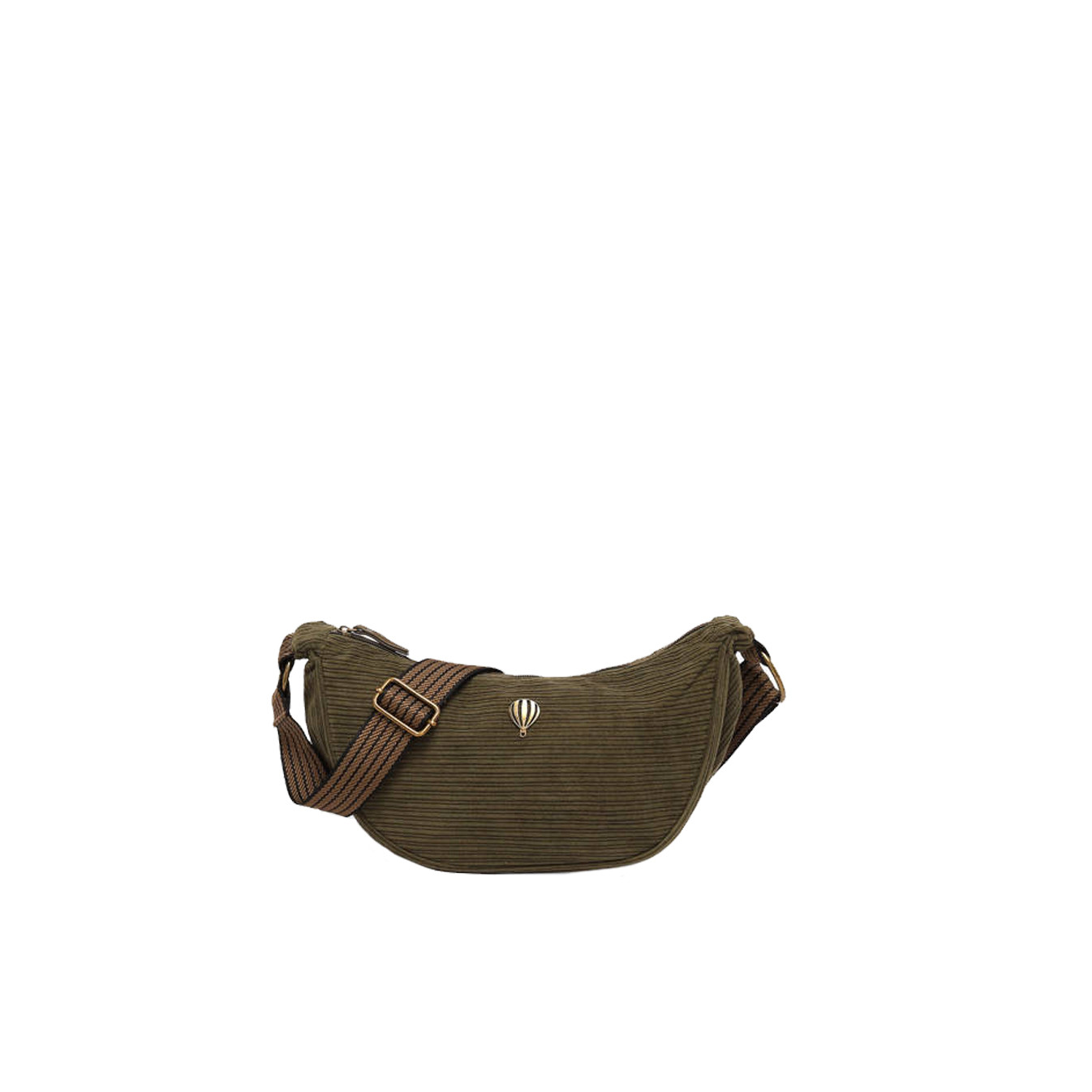Le Voyage en Panier Velina Sac Banane Effet Velours Côtelé Kaki