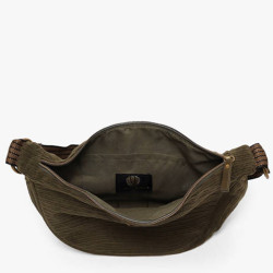 Le Voyage en Panier Velina Sac Banane Effet Velours Côtelé Kaki
