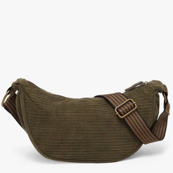 Le Voyage en Panier Velina Sac Banane Effet Velours Côtelé Kaki dos