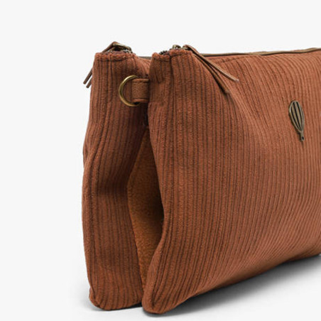 Le Voyage en Panier Velinon Sac Manchon Doublé Polaire Cacao côté