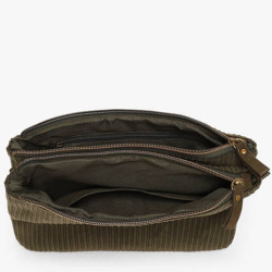 Le Voyage en Panier Velinon Sac Manchon Doublé Polaire Kaki ouvert
