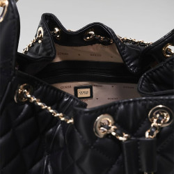 Guess Juliet Sac Hobo Matelassé Black ouvert