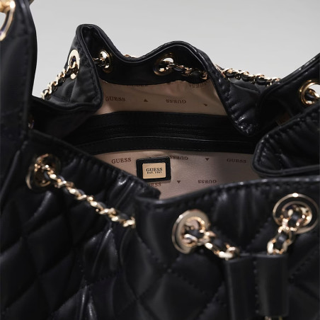 Guess Juliet Sac Hobo Matelassé Black ouvert