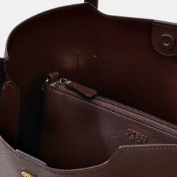 Guess Melody Grand Sac Shopping et Pochette 2 en 1 Brown ouvert