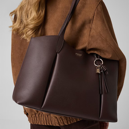 Guess Melody Grand Sac Shopping et Pochette 2 en 1 Brown porté