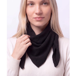 Isotoner Écharpe Bandana Triangle Femme Maille Noir