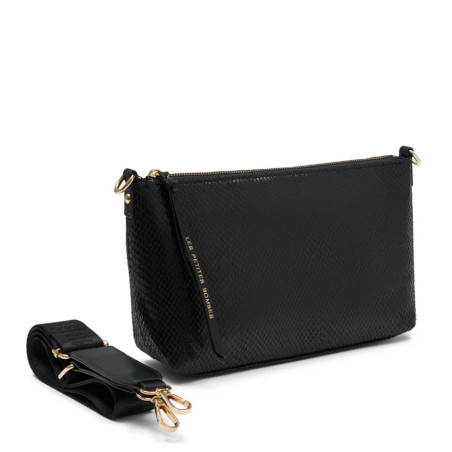 Les Petites Bombes Madisone Sac Bandoulière Effet Python Noir cote