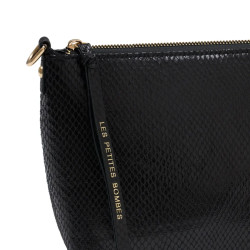 Les Petites Bombes Madisone Sac Bandoulière Effet Python Noir details