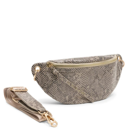 Les Petites Bombes Maina Sac Banane Effet Python Beige face