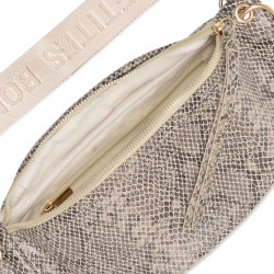 Les Petites Bombes Maina Sac Banane Effet Python Beige ouvert