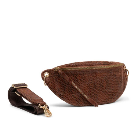 Les Petites Bombes Maina Sac Banane Effet Python Brun cote