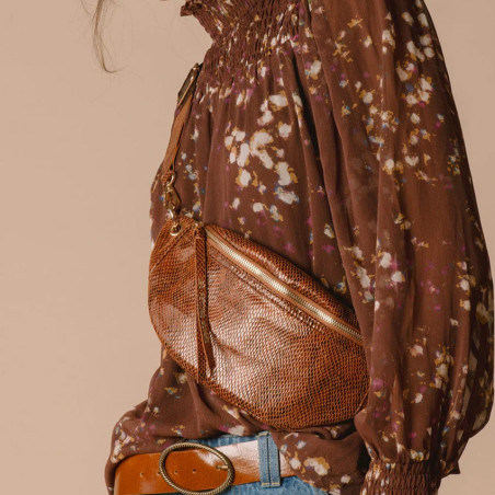 Les Petites Bombes Maina Sac Banane Effet Python Brun
