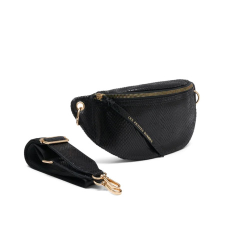 Les Petites Bombes Maina Sac Banane Effet Python Noir