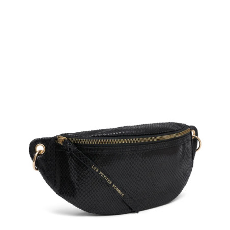 Les Petites Bombes Maina Sac Banane Effet Python Noir