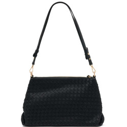 Les Petites Bombes Prele Gand Sac Bandoulière Effet Tressé Noir dos