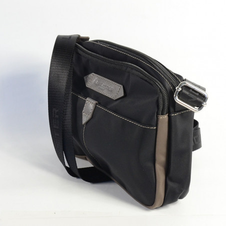 Lancaster Basic Sport Sac Porté Travers 510-29 Noir Taupe Gris cote