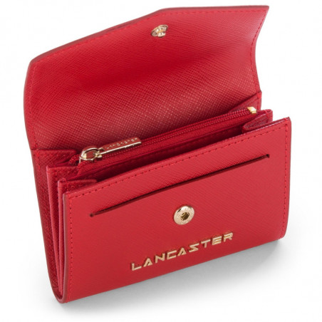 Lancaster Saffiano Signature Porte Monnaie 127-01 Rouge ouvert