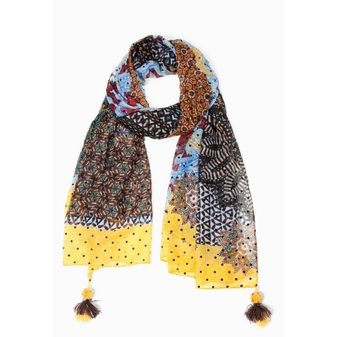 Foulard Desigual Rectangle Modèle Misha 7V211021 - Multicouleur, Neuf Avec étiquettes, Pour Femme