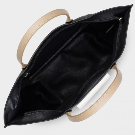 Lancaster Maya Grand Sac Cabas 517-19 Noir EN ouvert