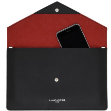 Lancaster City Americanini Double Sac Pochette 222-20 Noir In Rouge ouvert 4