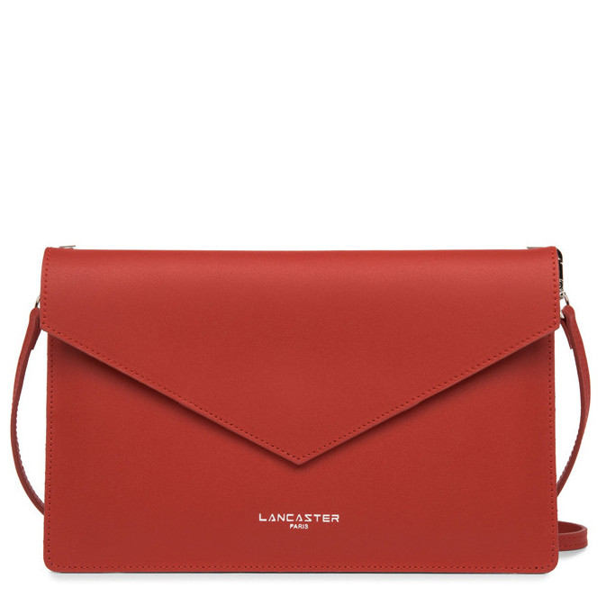 Lancaster City Americanini Double Sac Pochette 222-20 Rouge In Champagne