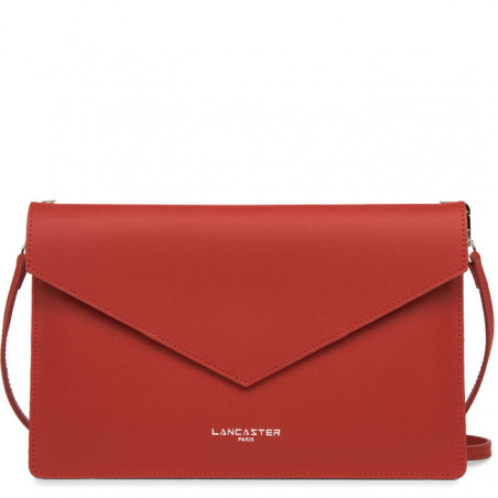 Lancaster City Americanini Double Sac Pochette 222-20 Rouge In Champagne