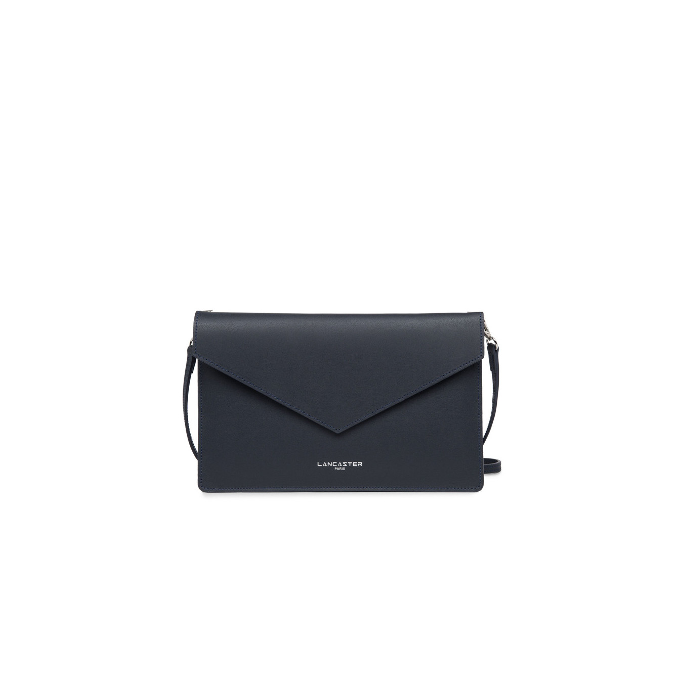 Lancaster City Americanini Double Sac Pochette 222-20 Bleu Fonce in Argent