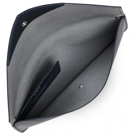 Lancaster City Americanini Double Sac Pochette 222-20 Bleu Fonce in Argent ouvert 2