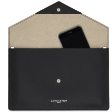 Lancaster City Americanini Double Sac Pochette 222-20 Noir In Champagne