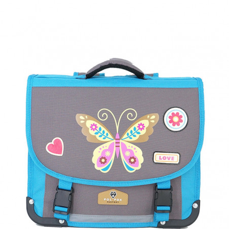 Pol Fox Cartable 35cm Buttterfly Bleu