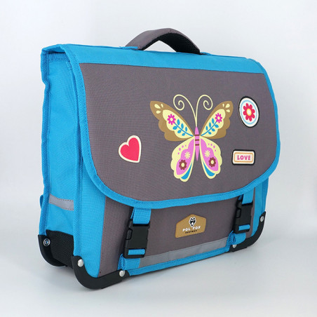 Pol Fox Cartable 38cm Butterfly Bleu cote